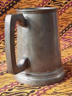 Mooie antieke beker uit Engeland met bodem van glas 12,8 cm., Antiek en Kunst, Antiek | Tin, Ophalen of Verzenden