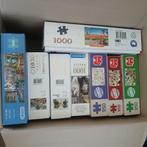 Doos met 8 puzzels 950 en 1000 stukjes, Ophalen of Verzenden, 500 t/m 1500 stukjes, Gebruikt, Legpuzzel