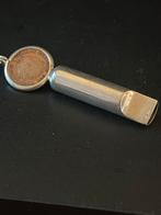 Zilveren hanger fluitje van een cent, Antiek en Kunst, Ophalen of Verzenden, Zilver