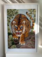 Tijger geborduurd in lijst, Antiek en Kunst, Ophalen of Verzenden