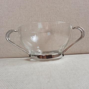 Vitrosax glazen soepkom schaaltje met RVS oortje - een stuks beschikbaar voor biedingen