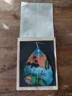 Vintage leafart,leafcraft,bladkunst geschilderd boomblad, Ophalen of Verzenden, Huis en Inrichting