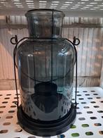 Groot blauw/grond windlicht, Huis en Inrichting, Woonaccessoires | Kandelaars en Kaarsen, Ophalen, 25 tot 50 cm, Grijs, Zo goed als nieuw