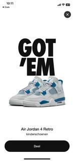 Air Jordan 4 industrial blue, Blauw, Ophalen of Verzenden, Zo goed als nieuw, Sneakers of Gympen