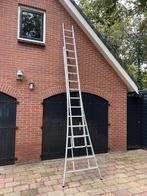 Aluminium ladder 2x14 spots 380 cm uitschuifbaar, Doe-het-zelf en Verbouw, Ladders en Trappen, Ophalen, Zo goed als nieuw, Ladder
