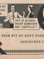 Retro reclame 1949 Castella Nijmegen wasmiddel overhemd wit, Verzenden, Overige typen