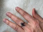 Zilveren ring - sterling 925 - met rode granaat, Ophalen of Verzenden, Zo goed als nieuw, 17 tot 18, Met edelsteen