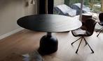 Zwart black ash eiken tafelblad rond 155 cm nieuw in doos, Ophalen, 150 tot 200 cm, Rond, Nieuw