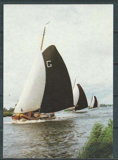 Friesland Skutsjesilen Zeilen Foto/Ansichtkaart f-149 jdu Vo, Verzamelen, Ansichtkaarten | Nederland, Ongelopen, Friesland, 1960 tot 1980