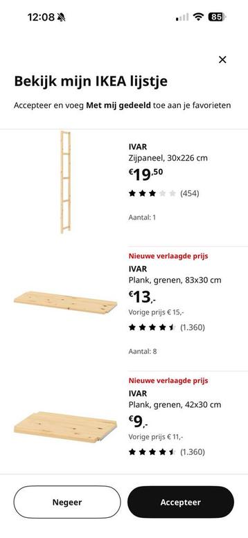 Ikea Ivar planken en zijpaneel