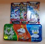 Pokemonblik gevuld met kaarten + 1 gouden munt p.st 10 euro, Ophalen, Nieuw, Meerdere kaarten