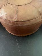 Vintage poef, Verzenden, Gebruikt, Rond, Minder dan 50 cm