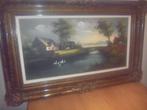 schilderij landschap van schilder Pauwels, Antiek en Kunst, Kunst | Schilderijen | Klassiek, Ophalen of Verzenden