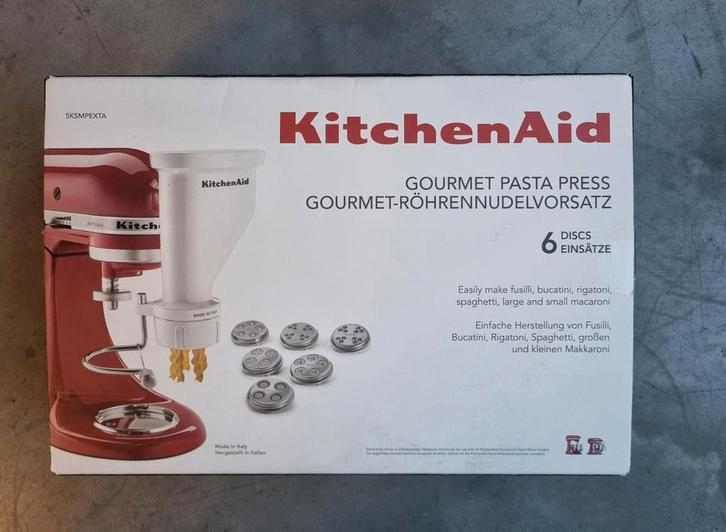 KitchenAid Gourmet Pasta Press, Witgoed en Apparatuur, Keukenmixers, Zo goed als nieuw, 4 liter of meer, 3 snelheden of meer, Ophalen of Verzenden