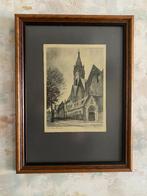 Litho   ,   Oude  Kerk     .  S '  Gravenhage, Antiek en Kunst, Kunst | Litho's en Zeefdrukken, Ophalen of Verzenden