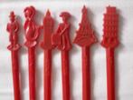 Coca-Cola Complete set 6 rode Coca Cola roerstaafjes fifties, Verzenden, Nieuw, Gebruiksvoorwerp