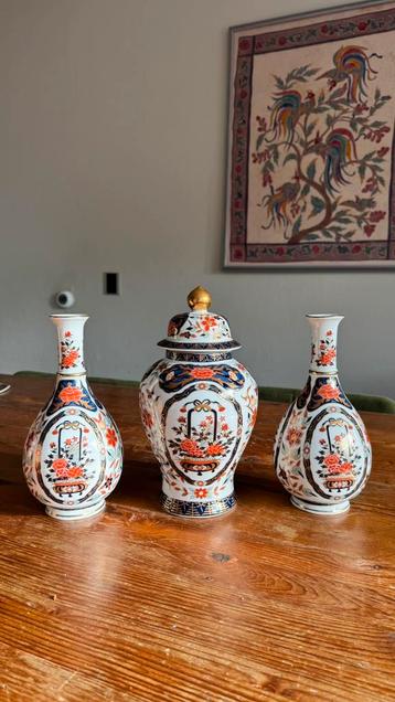 Japans porselein set – HANA KAGO MON – 3-delig beschikbaar voor biedingen