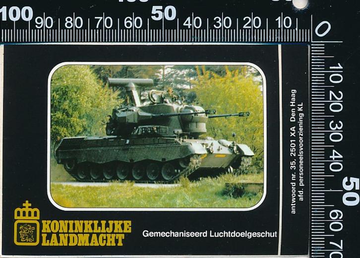 Sticker: Koninklijke Landmacht - Gemechaniseerd Luchtdoelges, Verzamelen, Stickers, Zo goed als nieuw, Bedrijf of Vereniging, Ophalen of Verzenden