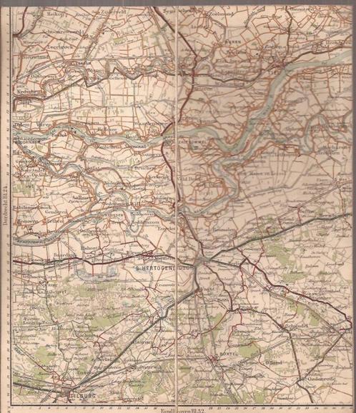 's-Hertogenbosch.Bl.25. Atlas A.N.W.B.1926.Met Tilburg,Leerd, Antiek en Kunst, Kunst | Etsen en Gravures, Ophalen of Verzenden