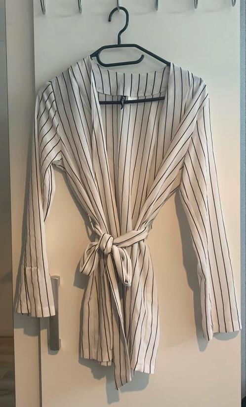 Luchtige kimono vest wit met zwarte strepen, Kleding | Dames, Jumpsuits, Zo goed als nieuw, Maat 34 (XS) of kleiner, Wit, Ophalen of Verzenden