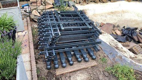 Hekwerk incl poortdeur antraciet ruim 8,5 meter!!, Tuin en Terras, Tuinhekken en Hekwerk, Gebruikt, Sierhekwerk, IJzer, Met poort