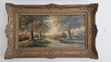 Prachtig schilderij "Beekje in het bos" SCH15 beschikbaar voor biedingen
