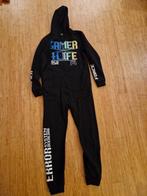 Zwarte onesie met Gamer Life print, maat 158/164, Ophalen of Verzenden, Gebruikt, Short Young, Jongen of Meisje