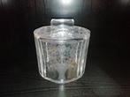 Prachtig gegraveerde bonbonnière/suikerpot glas/kristal, Ophalen