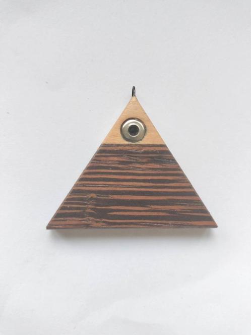 Houten hanger Piramide met "Oog", Sieraden, Tassen en Uiterlijk, Kettinghangers, Nieuw, Overige materialen, Overige kleuren, Overige voorstellingen