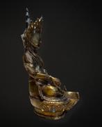 Oude Jambhala in vuurvergulde brons uit de Himalaya, Ophalen of Verzenden, Gebruikt