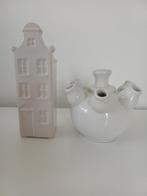 Tulpen en grachtenpandvaasje van Daan Kromhout, Huis en Inrichting, Overige kleuren, Nieuw, Ophalen of Verzenden, Glas