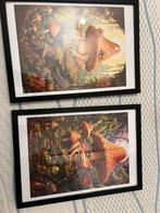 Fotolijst met psychadelic frog, Ophalen of Verzenden, Zo goed als nieuw, Hout, Minder dan 50 cm