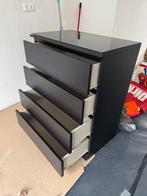 Ikea malm kast met 4 lades + glasplaat, Ophalen, Gebruikt, 50 tot 100 cm, Minder dan 100 cm