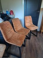 Eetkamerstoelen, 6 stuks,modern, cognac kleur, Ophalen of Verzenden, Zo goed als nieuw, Bruin