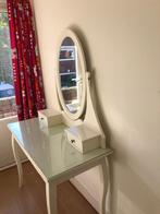 Ikea HEMNES Toilettafel met spiegel, wit + krukje, Huis en Inrichting, Tafels | Kaptafels, Ophalen, 50 tot 100 cm, Zo goed als nieuw