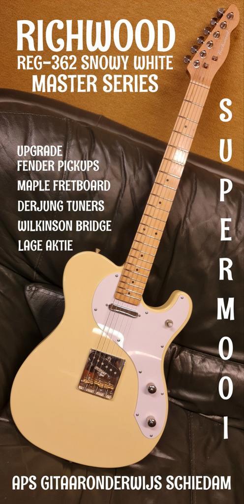 NEW RICHWOOD REG-362 BUCKAROO STANDARD SNOWY WH+ FENDER EQ, Muziek en Instrumenten, Snaarinstrumenten | Gitaren | Elektrisch, Nieuw