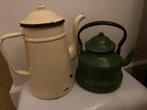 Koffiekan en theepot emaille Brocante, Antiek en Kunst, Antiek | Emaille, Ophalen of Verzenden