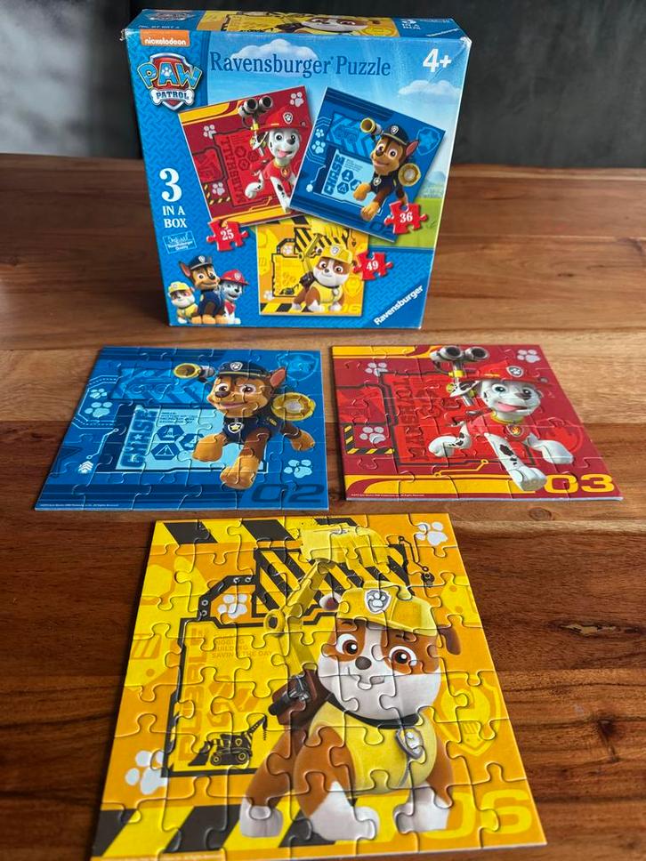 Paw Patrol Puzzels - 3 in 1 - Ravensburger, Kinderen en Baby's, Speelgoed | Kinderpuzzels, Zo goed als nieuw, 4 tot 6 jaar, 10 tot 50 stukjes