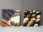 Chocolade schilderijen glas 50x50, Antiek en Kunst, Ophalen