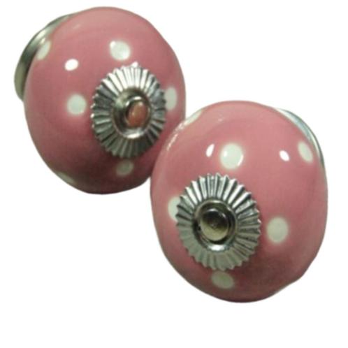 porseleinen kastknop DOTS ROZE, Huis en Inrichting, Woonaccessoires | Overige, Nieuw, Ophalen of Verzenden