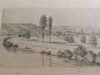 Ets landschap, gesigneerd, Ophalen of Verzenden