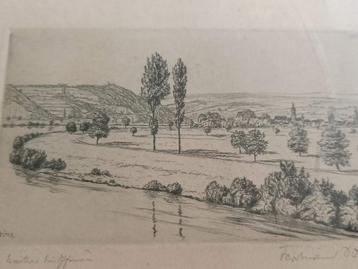 Ets landschap, gesigneerd beschikbaar voor biedingen