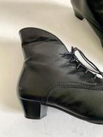 J470 Gabor maat 40 leren lage laarsjes laarzen hak veter, Zwart, Gabor, Ophalen of Verzenden, Zo goed als nieuw