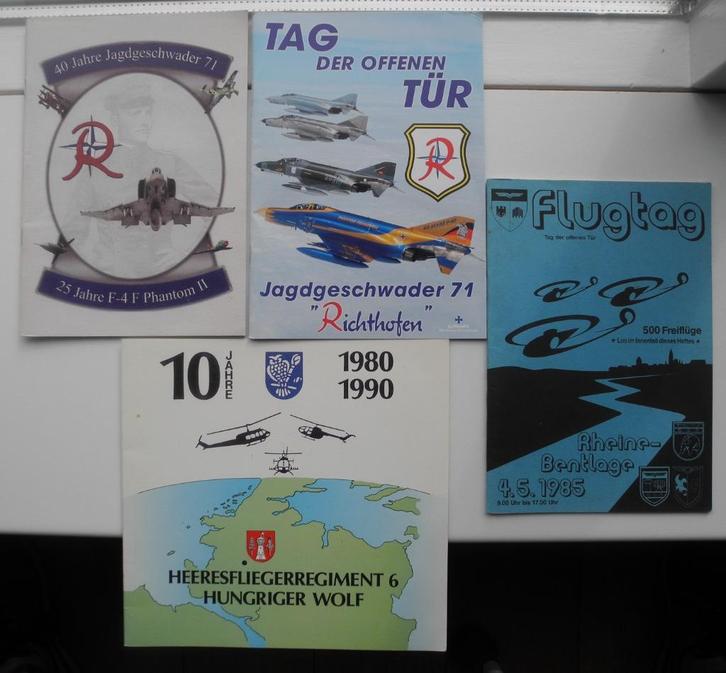 4 Duitse boekjes o.a. Jagdgeschwader-Hungriger Wulf, Rheine, Verzamelen, Luchtvaart en Vliegtuigspotten, Zo goed als nieuw, Boek of Tijdschrift