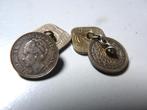 Set Manchet-knopen (Wilhelmina 25 & 5 cent); WOII: 1940/1941, Postzegels en Munten, Munten | Nederland, Setje, Zilver, 25 cent