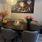 Eettafel Herringbone- zwart 240 cm - ovaal, Ophalen, 100 tot 150 cm, 200 cm of meer, Zo goed als nieuw