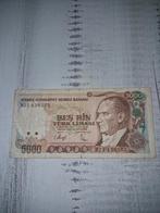 Turkije  5000 Lira 1990 Bankbiljet, Postzegels en Munten, Bankbiljetten | Europa | Niet-Eurobiljetten, Ophalen of Verzenden, Overige landen