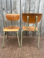 Tubax | belgische industriële stoelen uit 1974, Huis en Inrichting, Stoelen, Gebruikt, Bruin, Ophalen of Verzenden, Vijf, Zes of meer stoelen