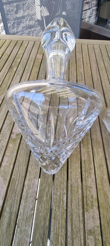 Boheems Kristallen puntkaraf diamant / ruit handgeslepen, Antiek en Kunst, Antiek | Glas en Kristal, Ophalen of Verzenden