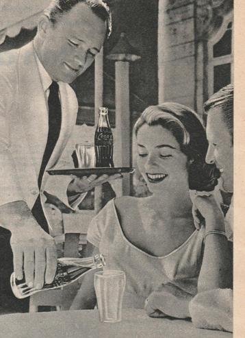 Retro reclame 1957 Coca-Cola frisdrank toon goede smaak beschikbaar voor biedingen
